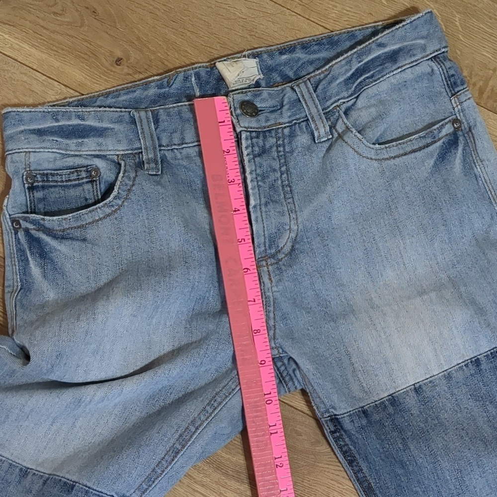 FREE PEOPLE Jax Patchwork Raw Hem 4-Button Fly Skinny Jeans Size 28 - Picture 6 of 9
